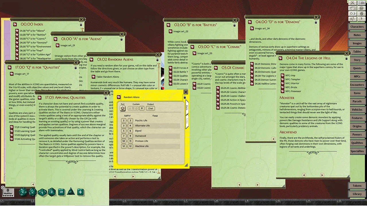 Fantasy Grounds - ICONS: A to Z Screenshot 1
