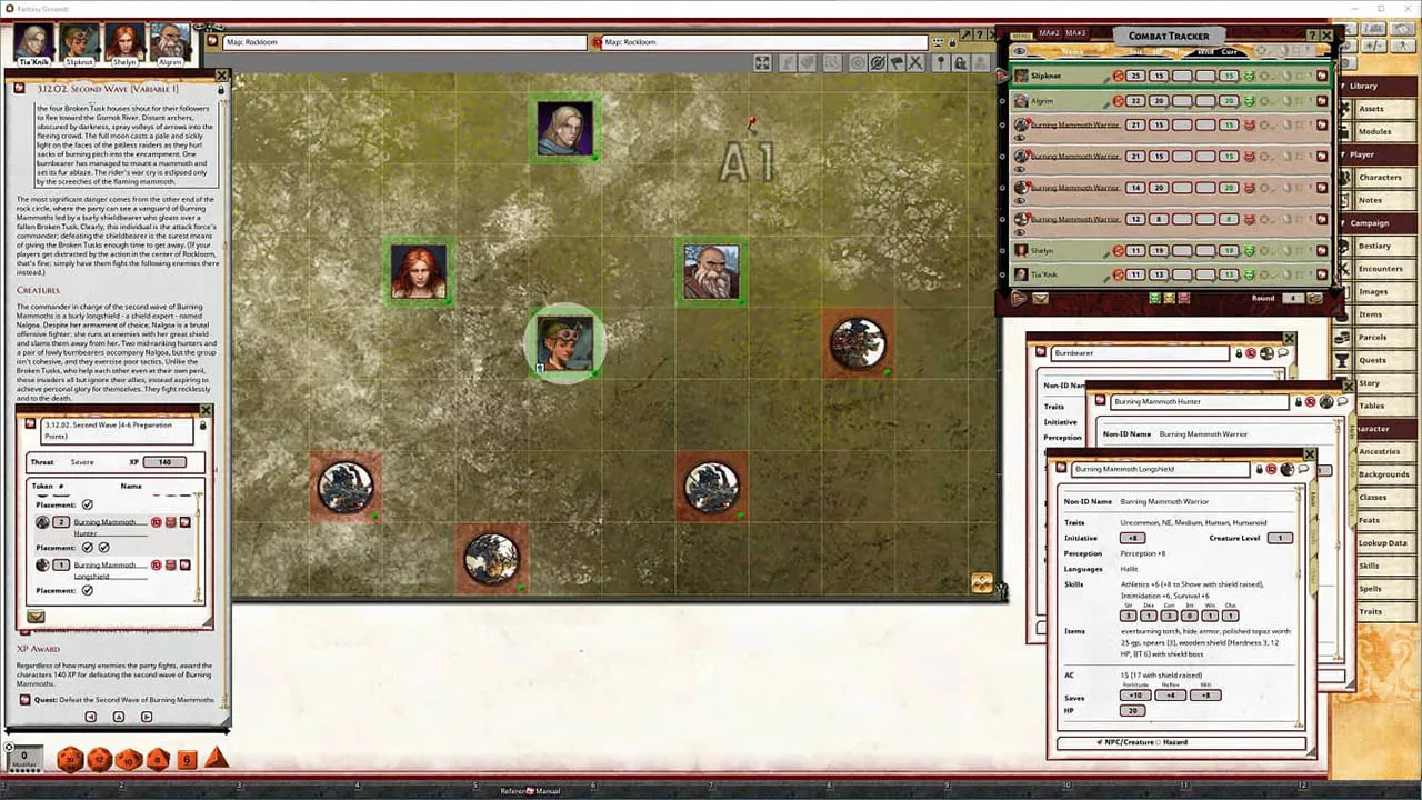 Fantasy Grounds - Pathfinder 2 RPG - Quest for the Frozen Flame AP 1: Broken Tusk Moon Screenshot 4