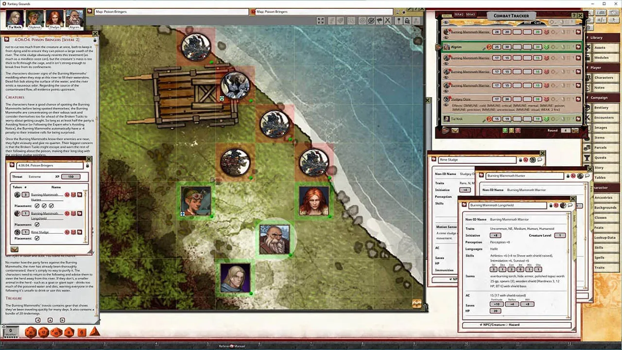 Fantasy Grounds - Pathfinder 2 RPG - Quest for the Frozen Flame AP 1: Broken Tusk Moon Screenshot 2