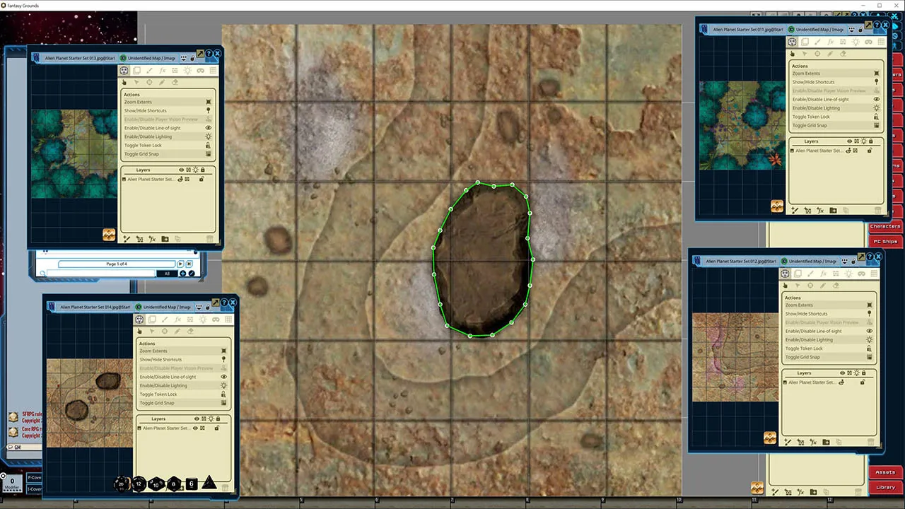 Fantasy Grounds - Starfinder RPG - Flip-Tiles - Alien Planet Starter Set Screenshot 1