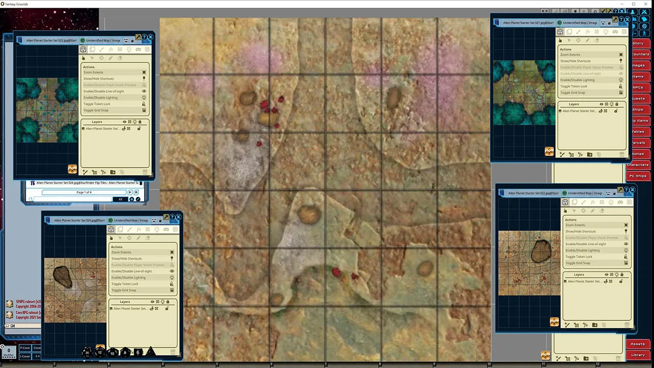Fantasy Grounds - Starfinder RPG - Flip-Tiles - Alien Planet Starter Set Screenshot 0
