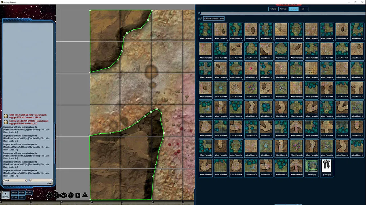 Fantasy Grounds - Starfinder RPG - Flip-Tiles - Alien Planet Starter Set Screenshot 3
