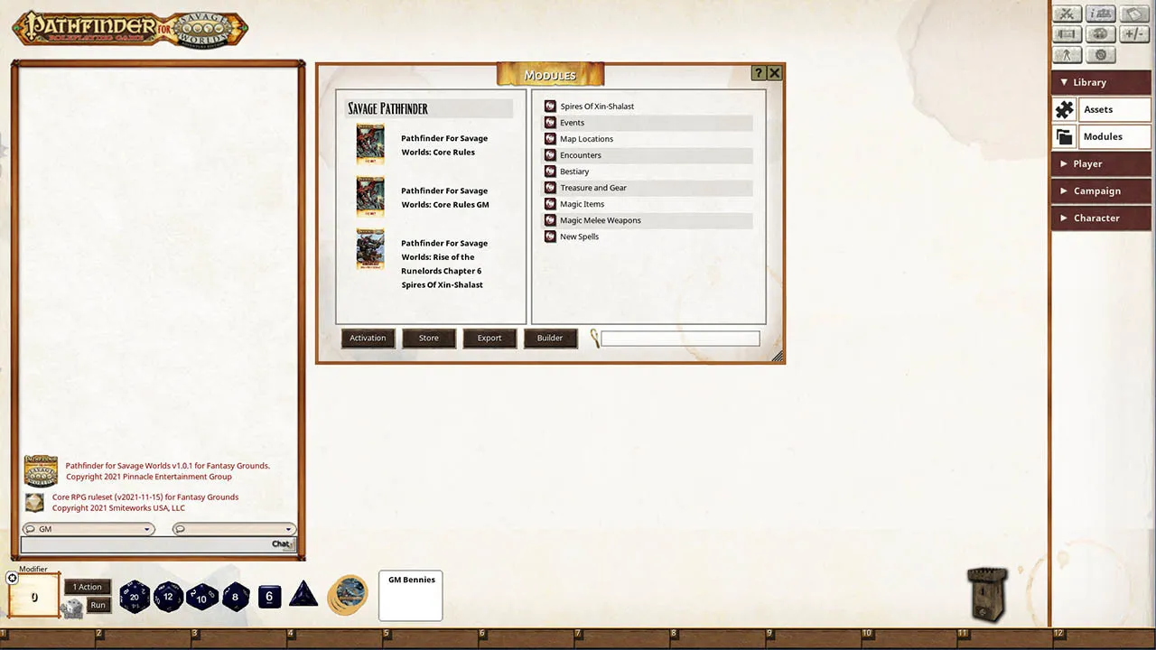 Fantasy Grounds - Pathfinder(R) for Savage Worlds: Rise of the Runelords! Book 6 - Spires of Xin-Shalast Screenshot 0