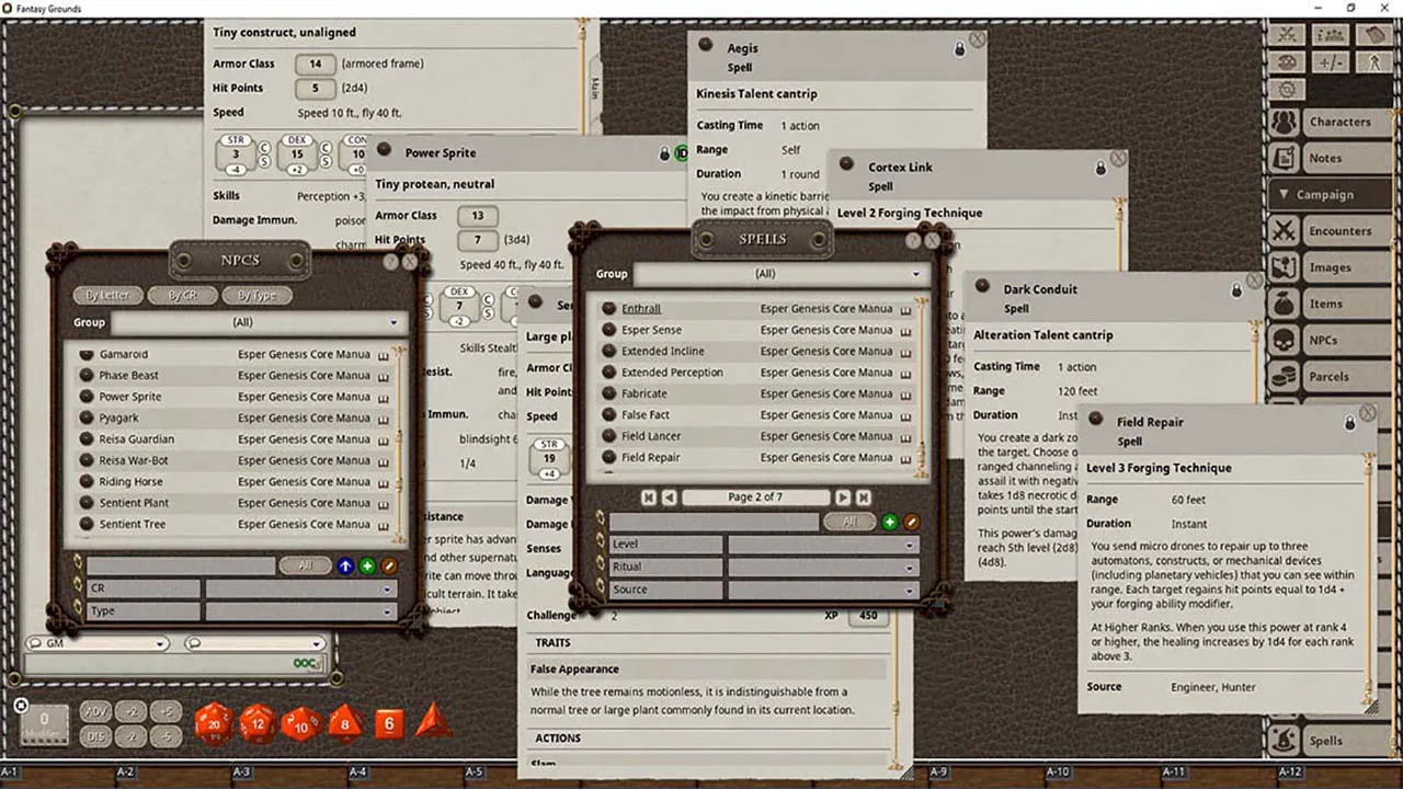 Fantasy Grounds - Esper Genesis 5E Core Manual Screenshot 2