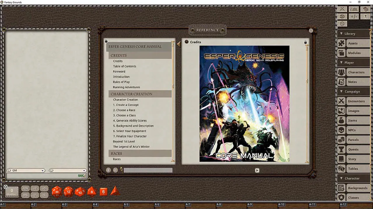 Fantasy Grounds - Esper Genesis 5E Core Manual Screenshot 3