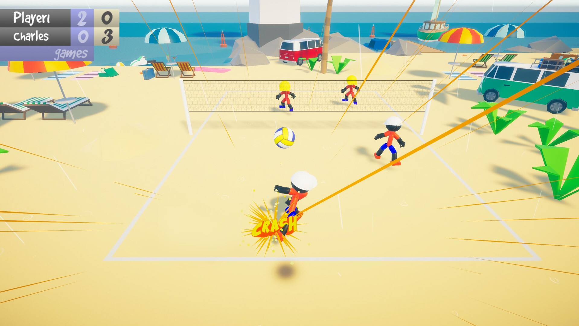 Stickman Beach Volleyball DELUXE Screenshot 2