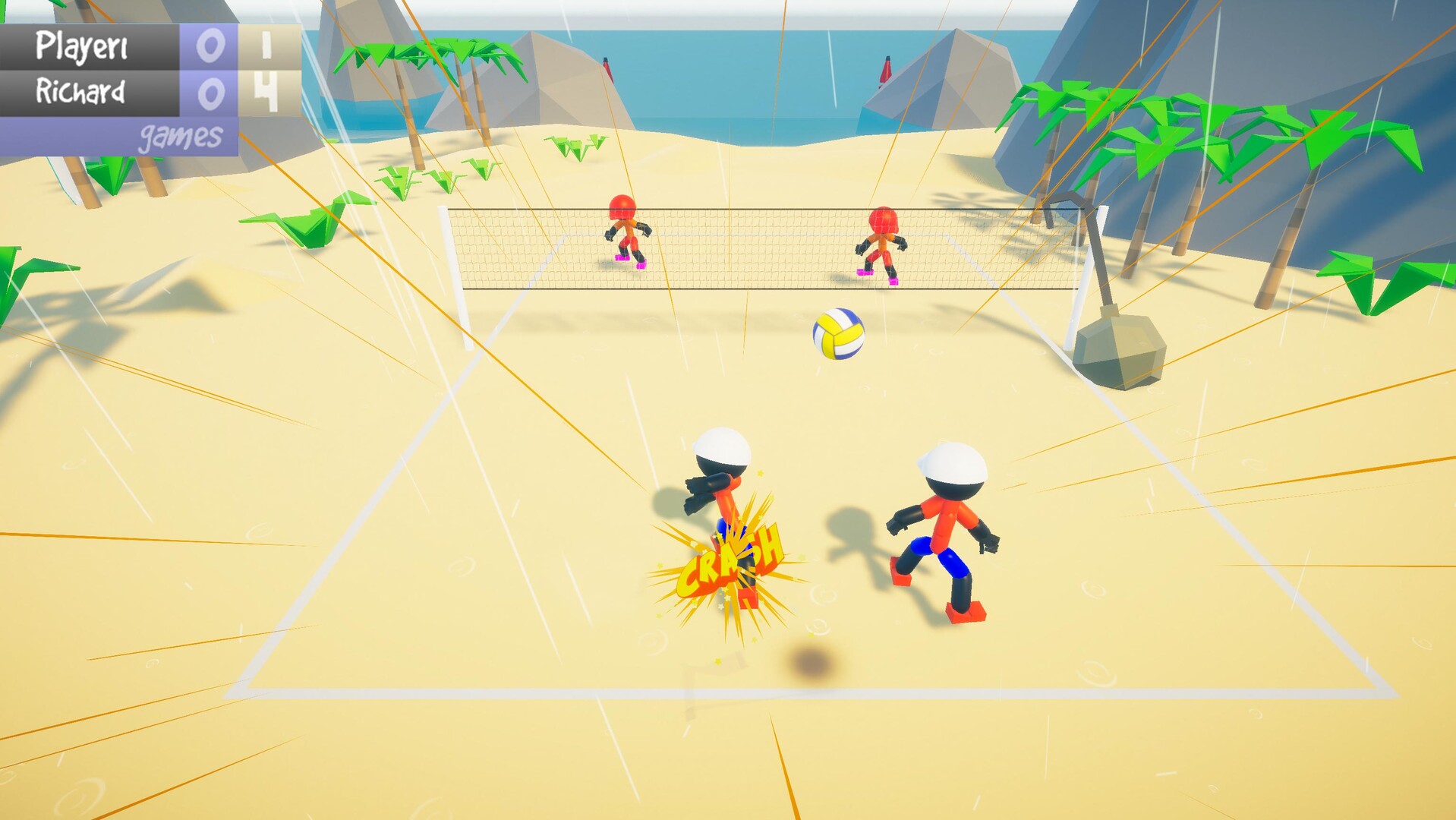 Stickman Beach Volleyball DELUXE Screenshot 0