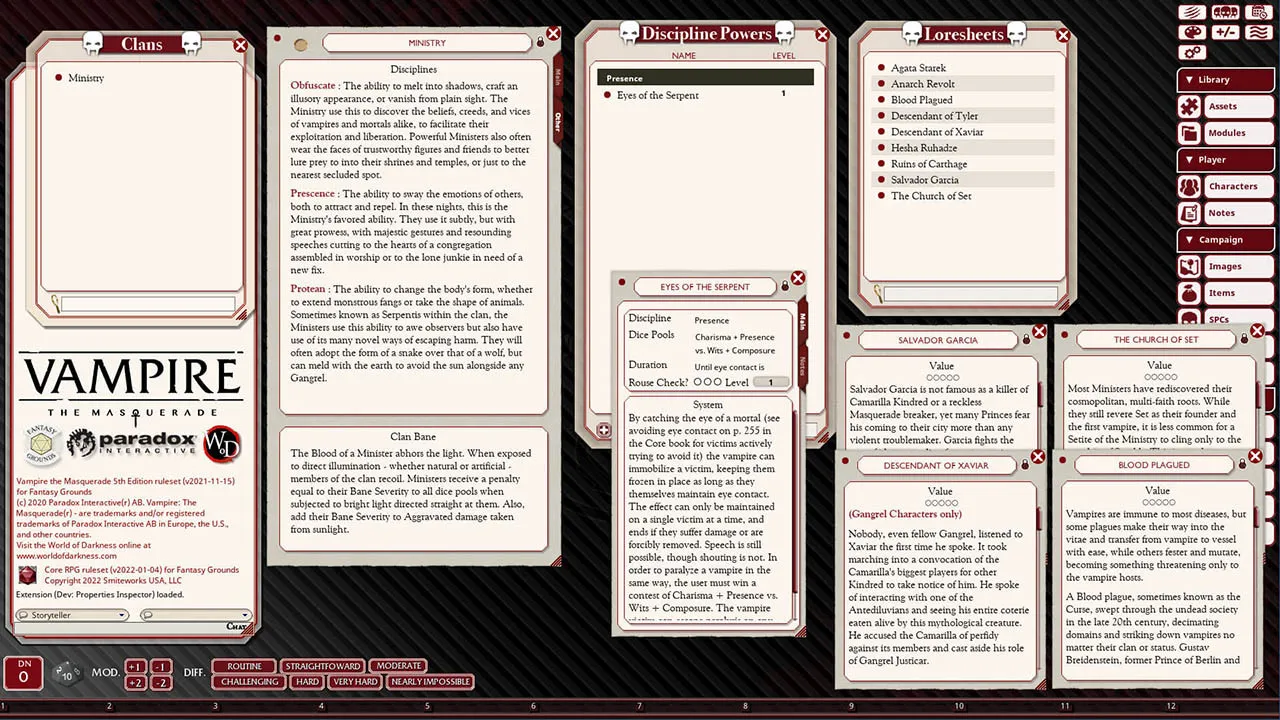 Fantasy Grounds - Vampire: The Masquerade, Anarch Screenshot 3