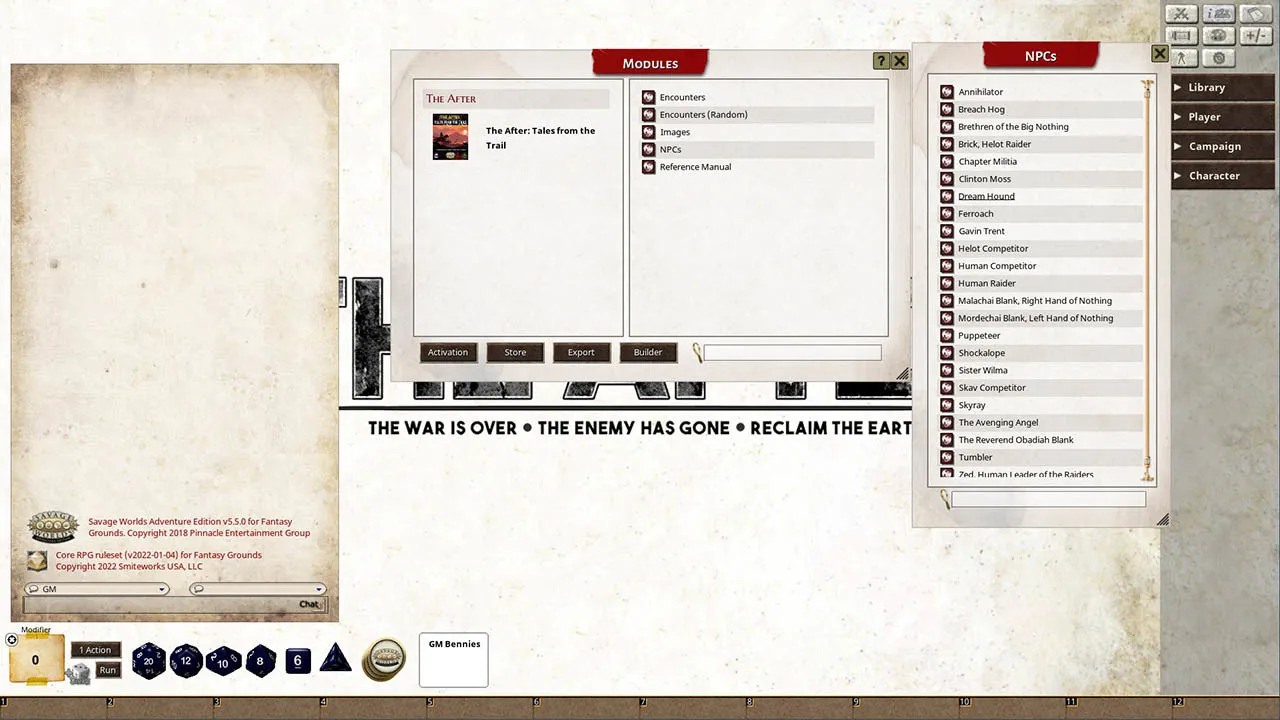 Fantasy Grounds - Tales from the Trail: Adventures for The After Screenshot 0
