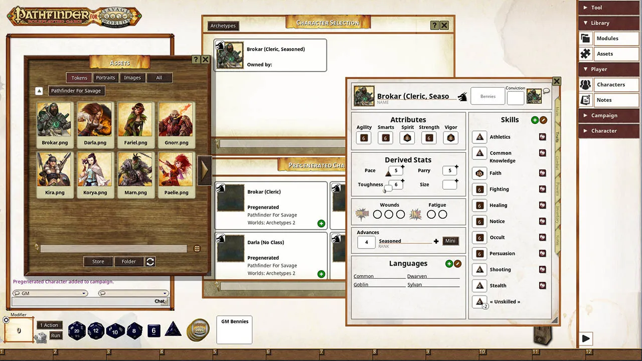 Fantasy Grounds - Pathfinder(R) for Savage Worlds Archetype Set 2 Screenshot 4