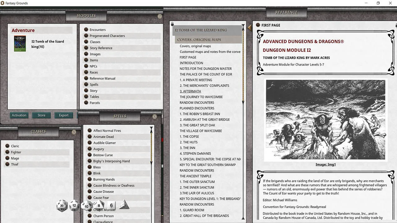 Fantasy Grounds - D&D Classics: I2 Tomb of the Lizard King (1E) Screenshot 1