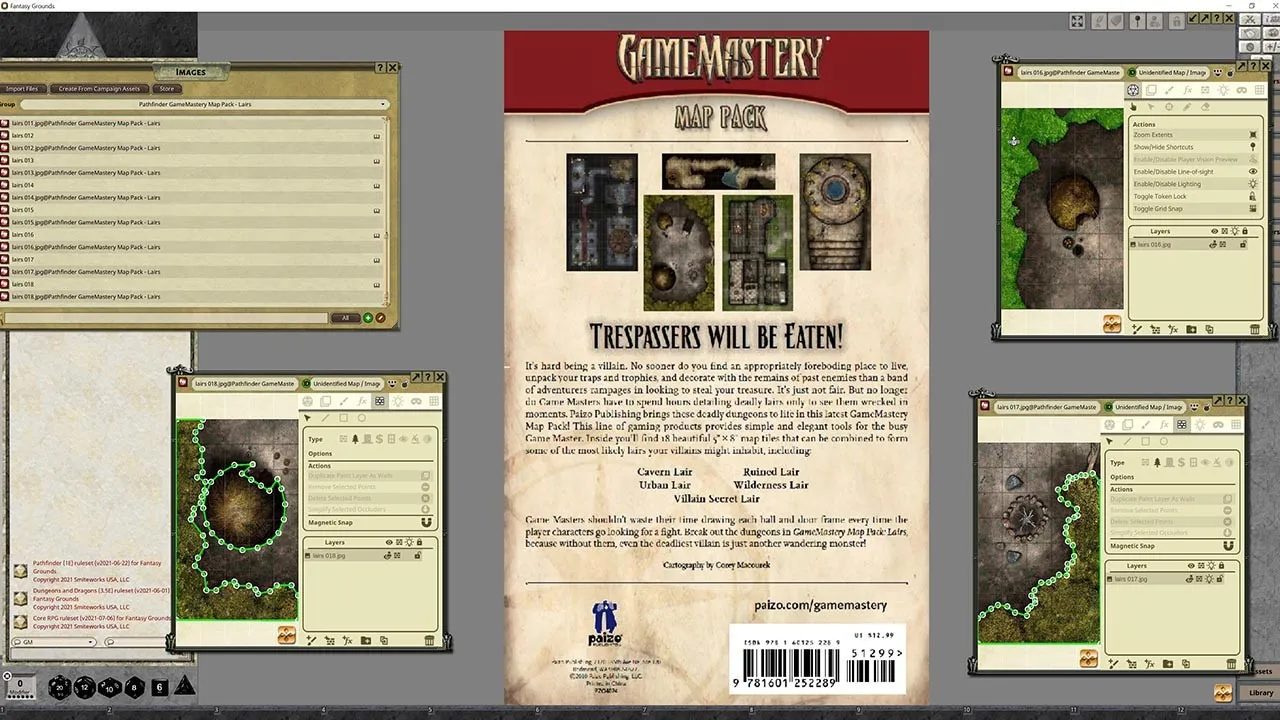 Fantasy Grounds - Pathfinder RPG - GameMastery Map Pack: Lairs Screenshot 0
