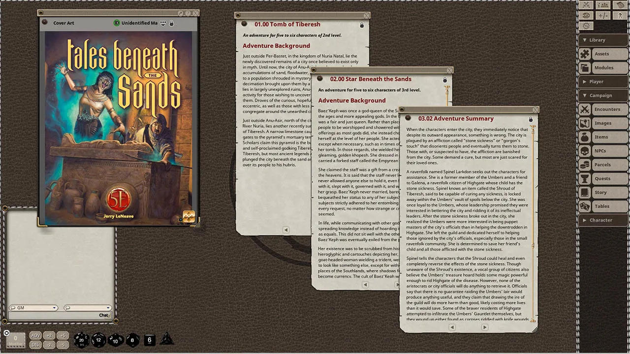 Fantasy Grounds - Tales Beneath the Sands Screenshot 0