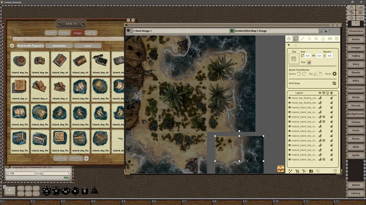 Fantasy Grounds - Black Scrolls Tropical Island (Map Tiles Pack) Screenshot 1