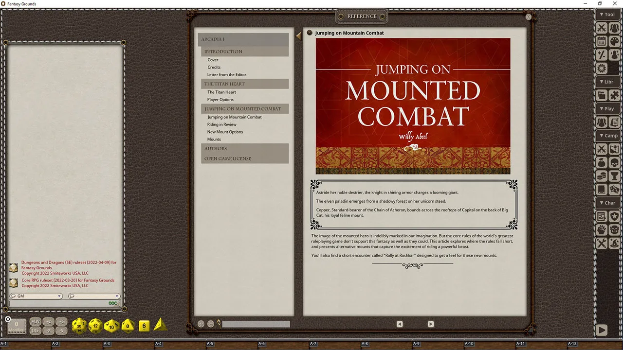 Fantasy Grounds - Arcadia Issue 001 Screenshot 5