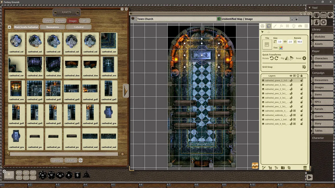 Fantasy Grounds - Black Scrolls Cathedral (Map Tiles Pack) Screenshot 1