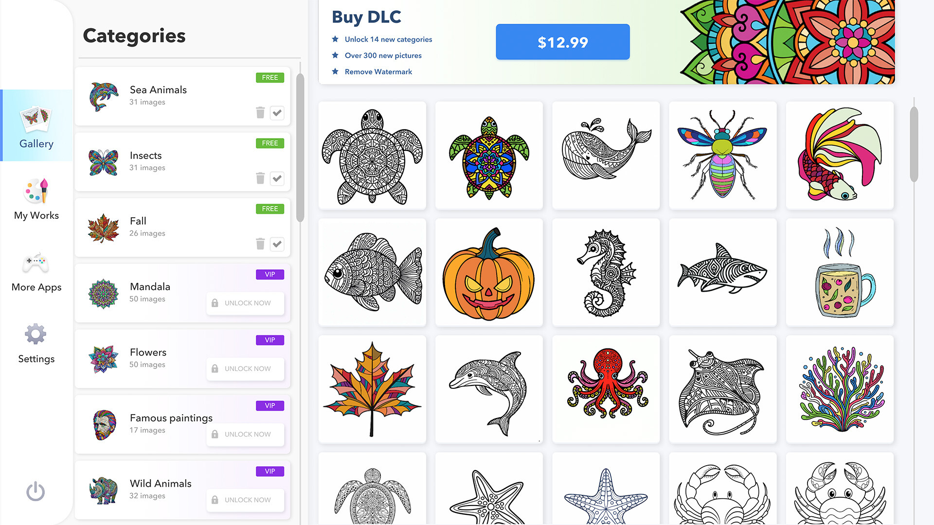 Coloring Book for Adults 2 - Family Edition Screenshot 0