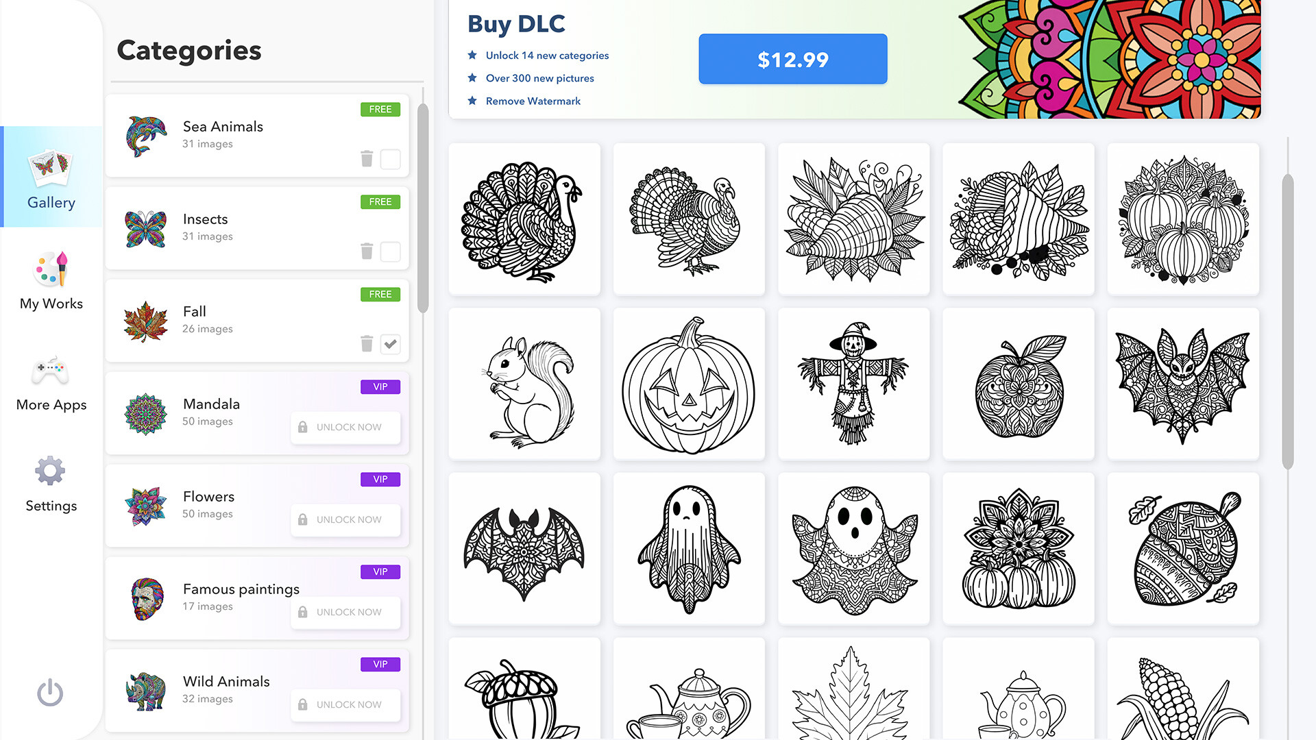 Coloring Book for Adults 2 - Family Edition Screenshot 1