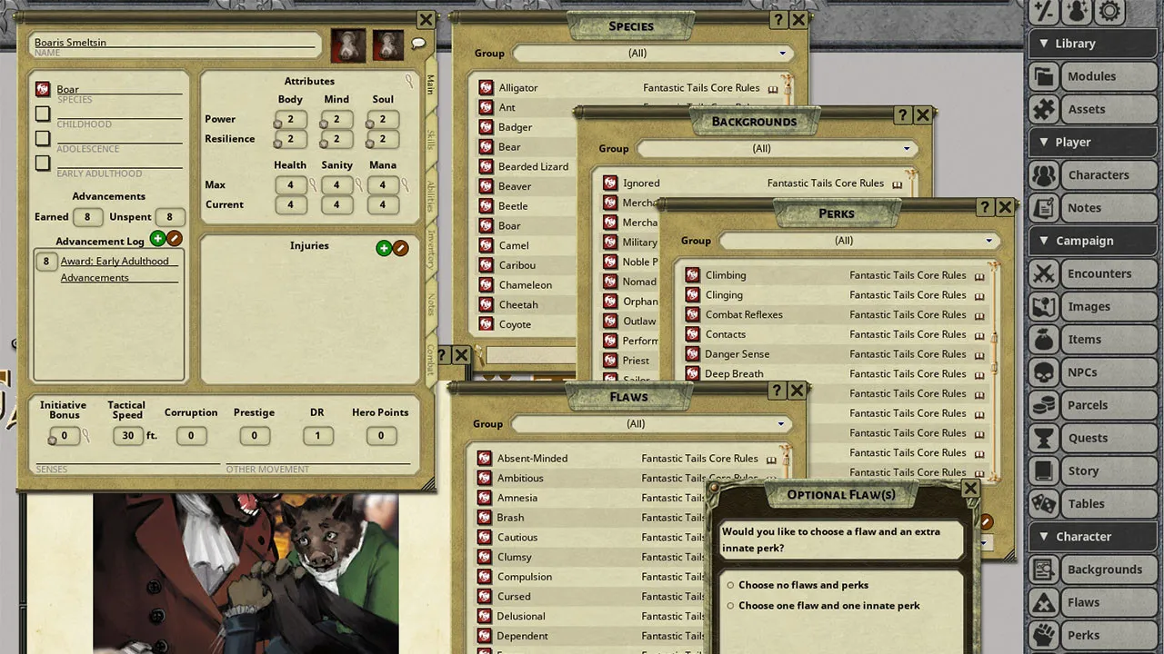 Fantasy Grounds - Fantastic Tails Core Ruleset Screenshot 1