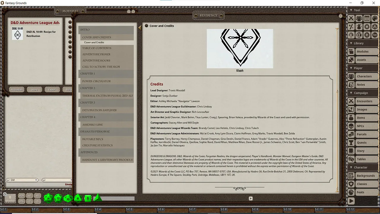 Fantasy Grounds - D&D Adventurers League 10-09 Recipe for Retribution Screenshot 1