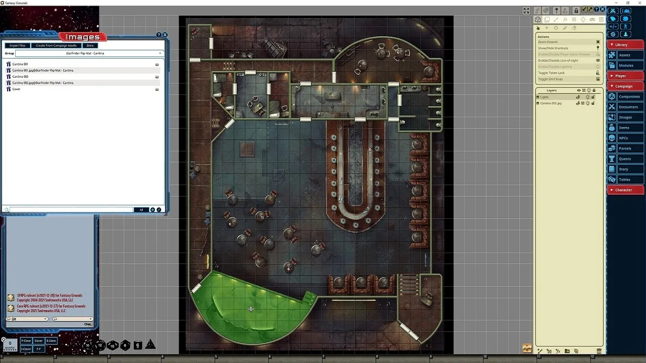 Fantasy Grounds - Starfinder RPG - Flip-Mat - Cantina Screenshot 2