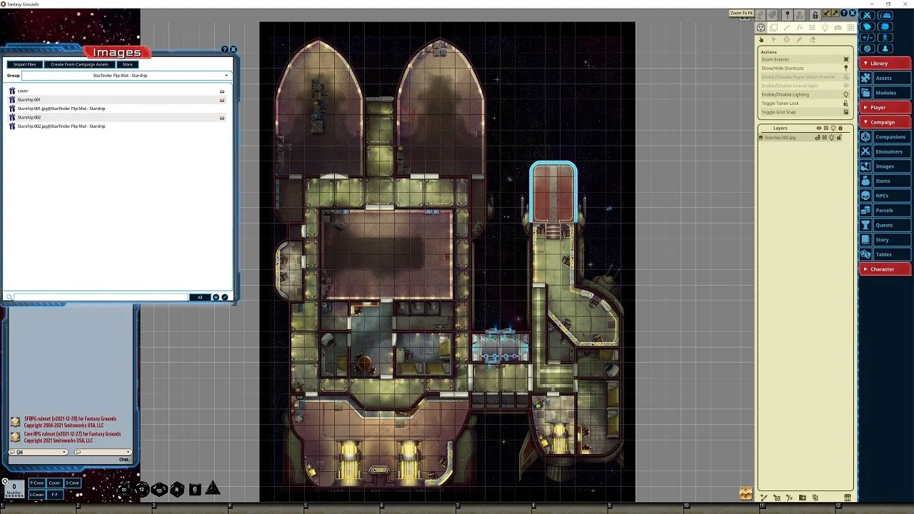 Fantasy Grounds - Starfinder RPG - Flip-Mat Starship Screenshot 1