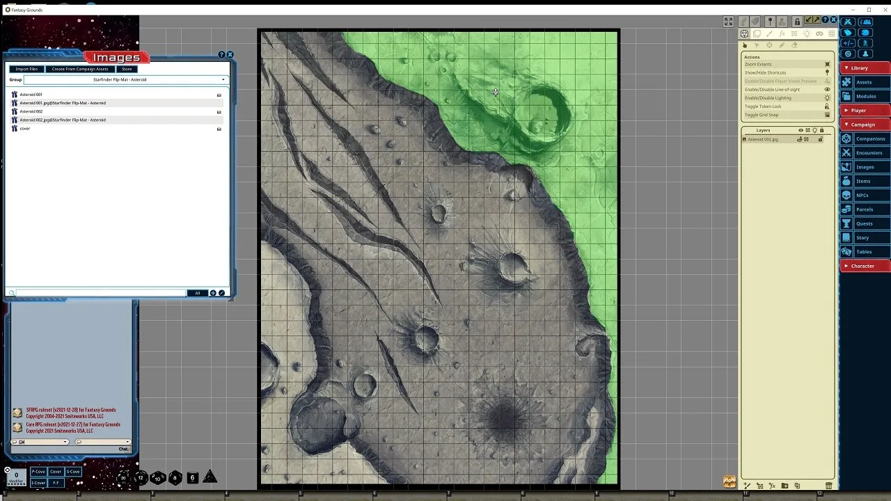Fantasy Grounds - Starfinder RPG - Flip-Mat - Asteroid Screenshot 4