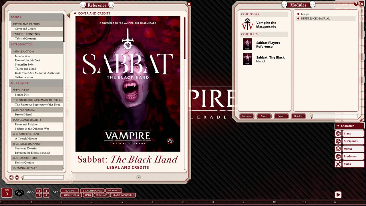 Fantasy Grounds - Sabbat: The Black Hand Screenshot 2