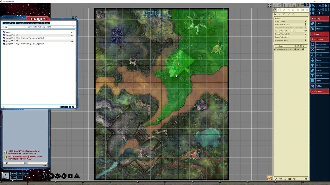 Fantasy Grounds - Starfinder RPG - Flipmat-Jungle World Screenshot 1