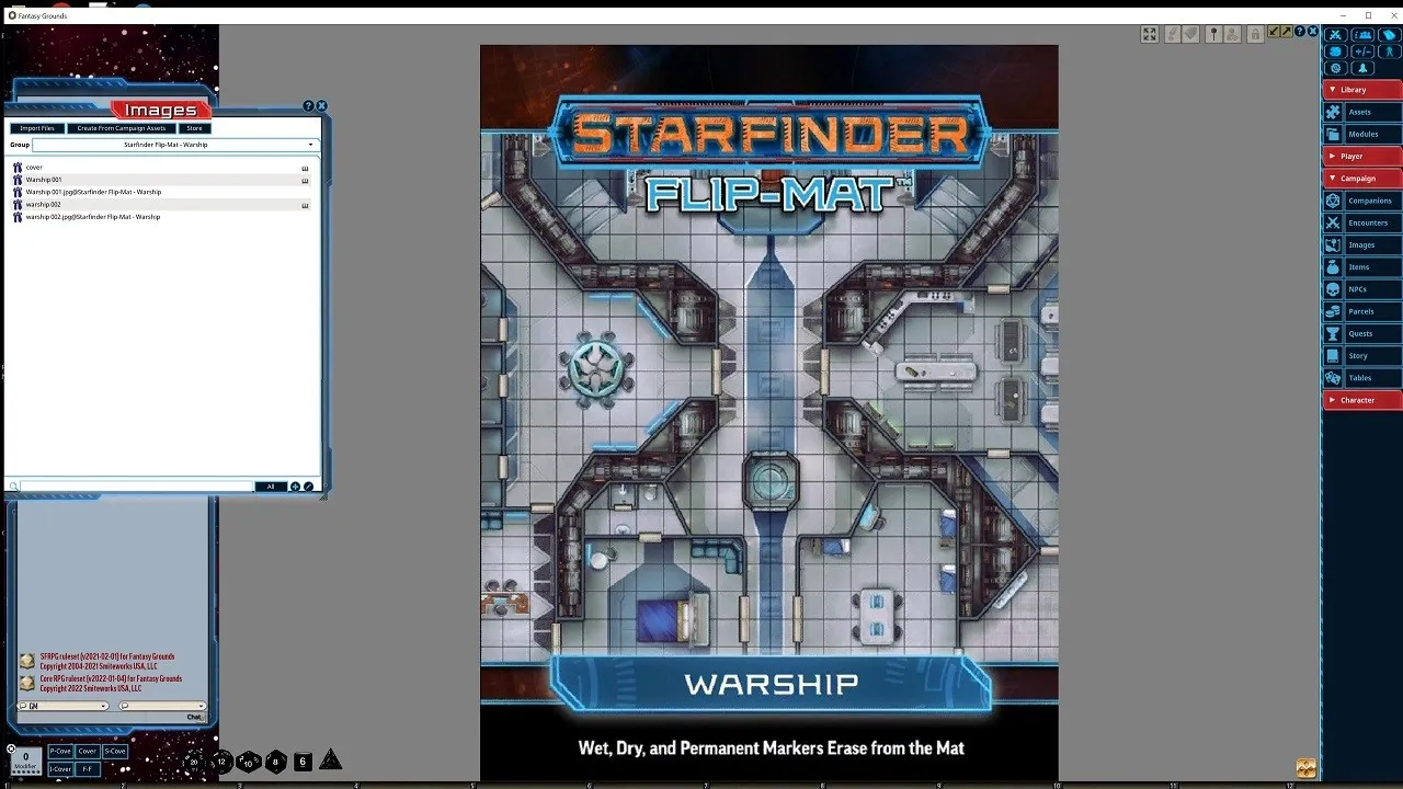 Fantasy Grounds - Starfinder RPG - Flipmat - Warship Screenshot 0