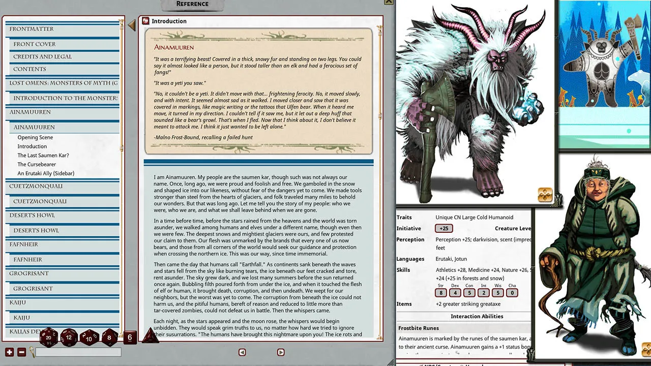 Fantasy Grounds - Pathfinder 2 RPG - Lost Omens: Monsters of Myth Screenshot 1