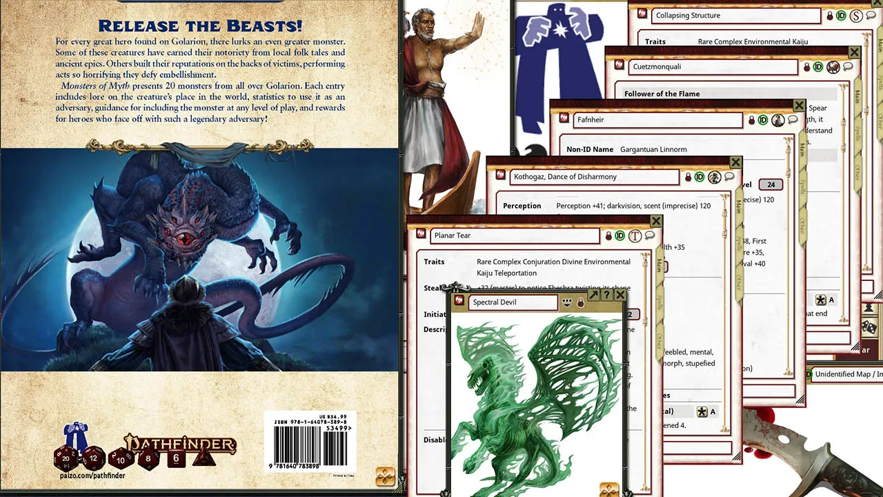 Fantasy Grounds - Pathfinder 2 RPG - Lost Omens: Monsters of Myth Screenshot 4