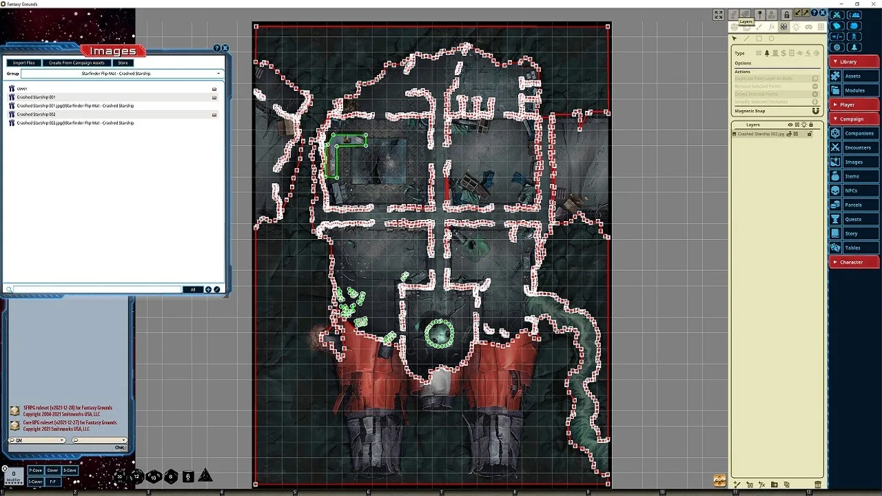 Fantasy Grounds - Starfinder RPG - FlipMat - Crashed Starship Screenshot 2