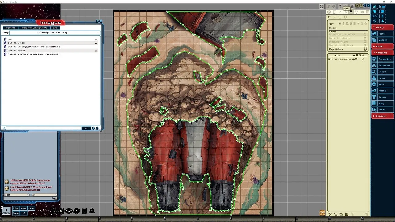 Fantasy Grounds - Starfinder RPG - FlipMat - Crashed Starship Screenshot 4