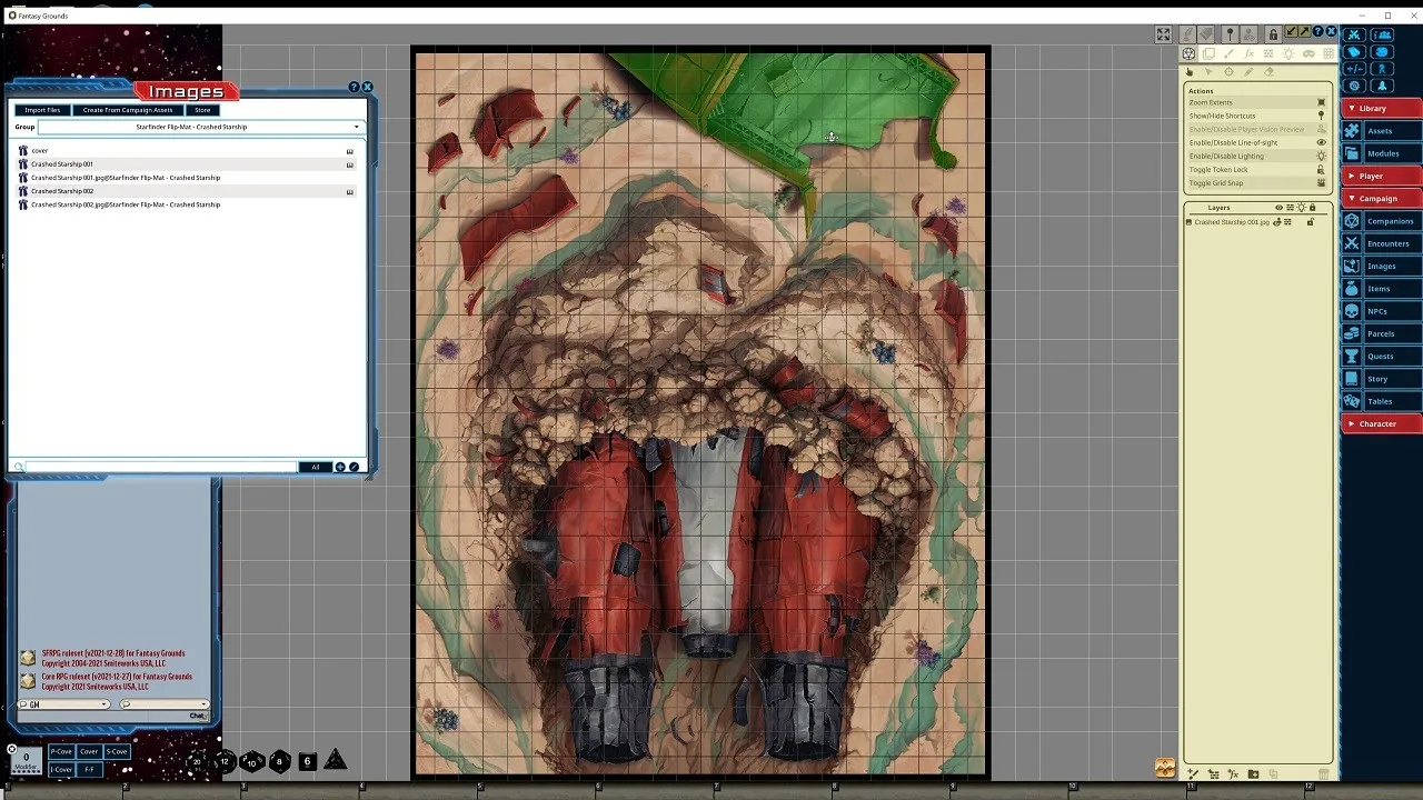 Fantasy Grounds - Starfinder RPG - FlipMat - Crashed Starship Screenshot 3