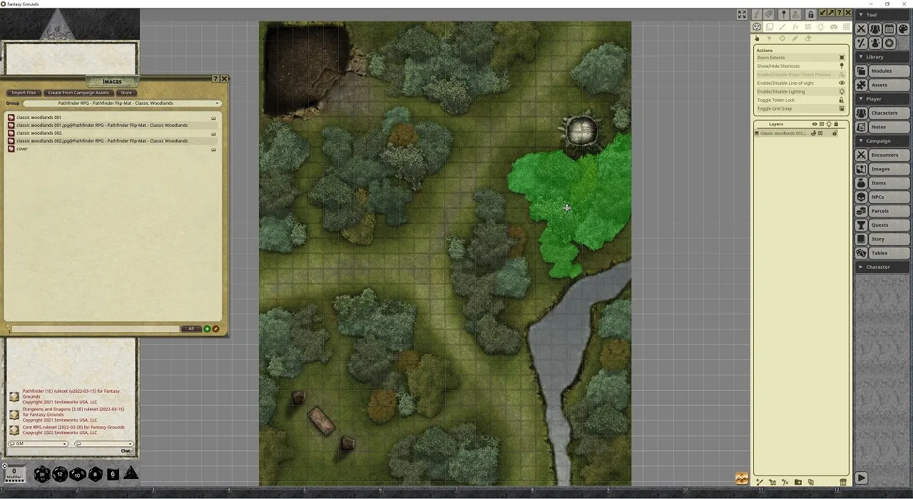 Fantasy Grounds - Pathfinder RPG - Pathfinder Flip-Mat - Classic Woodlands Screenshot 0