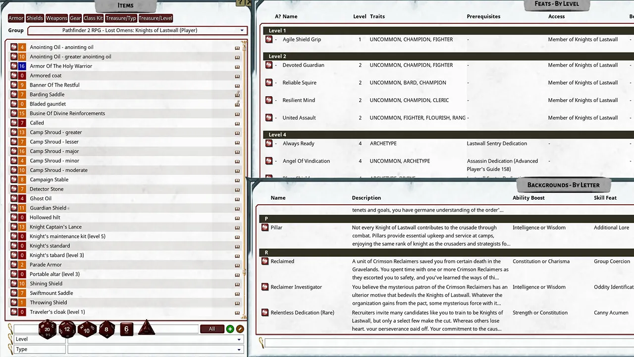 Fantasy Grounds - Pathfinder 2 RPG - Lost Omens: Knights of Lastwall Screenshot 2