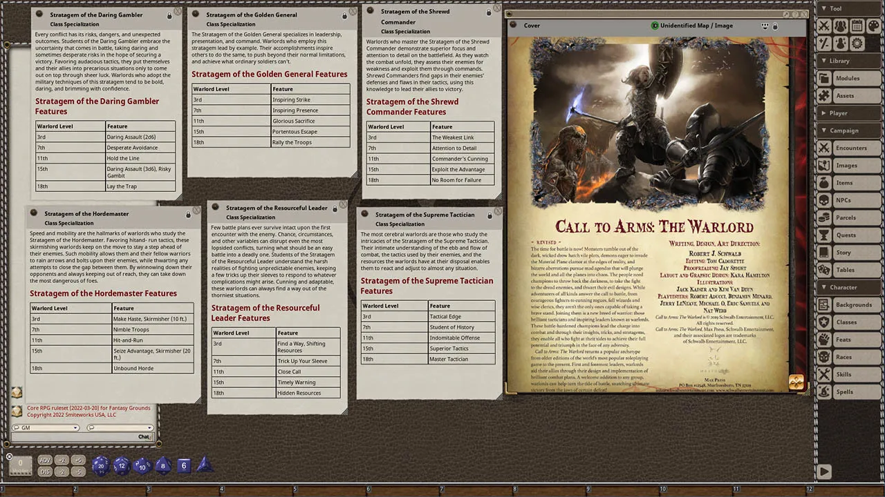 Fantasy Grounds - Call to Arms: The Warlord Screenshot 3
