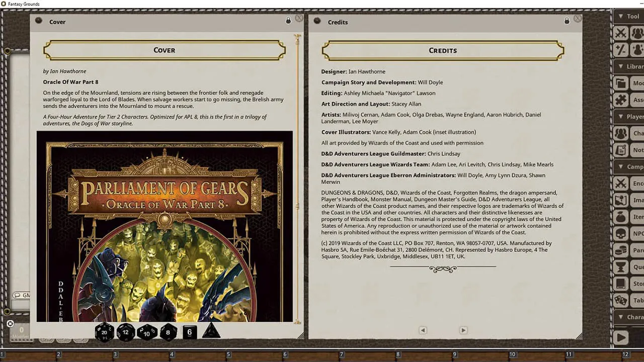 Fantasy Grounds - D&D Adventurers League EB-08 Parliament of Gears Screenshot 0