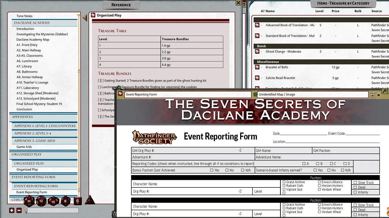Fantasy Grounds - Pathfinder 2 RPG - Pathfinder Society Scenario #2-09: The Seven Secrets of Dacilane Academy Screenshot 1