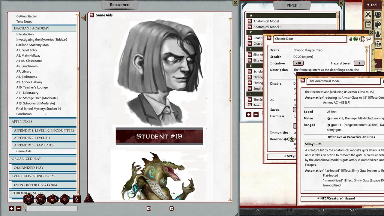 Fantasy Grounds - Pathfinder 2 RPG - Pathfinder Society Scenario #2-09: The Seven Secrets of Dacilane Academy Screenshot 2