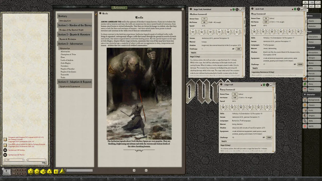 Fantasy Grounds - Ruins of Symbaroum - Bestiary Screenshot 0
