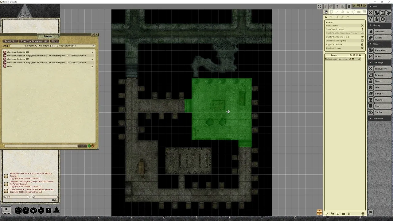 Fantasy Grounds - Pathfinder RPG - Pathfinder Flip-Mat - Classic Watch Station Screenshot 0