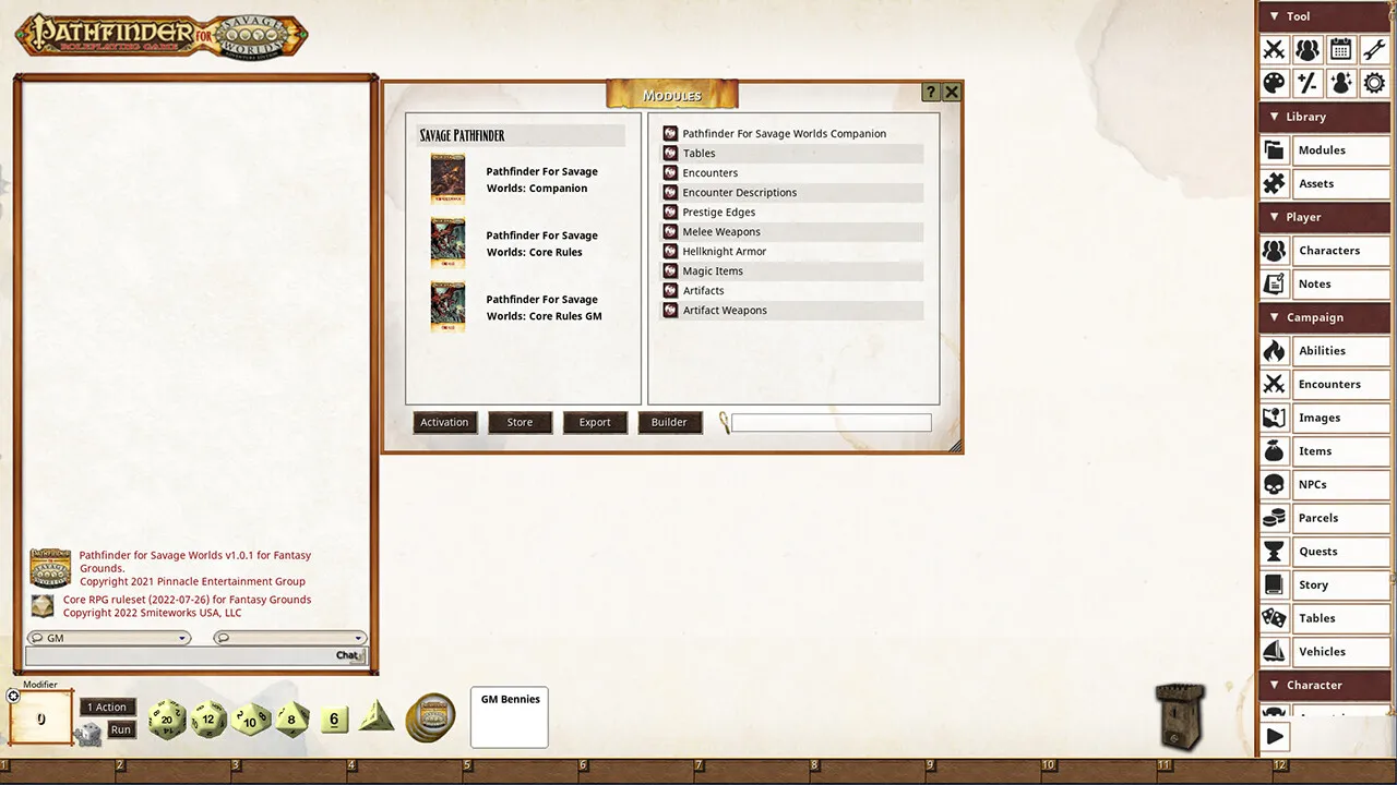Fantasy Grounds - Pathfinder(R) for Savage Worlds Companion Screenshot 0