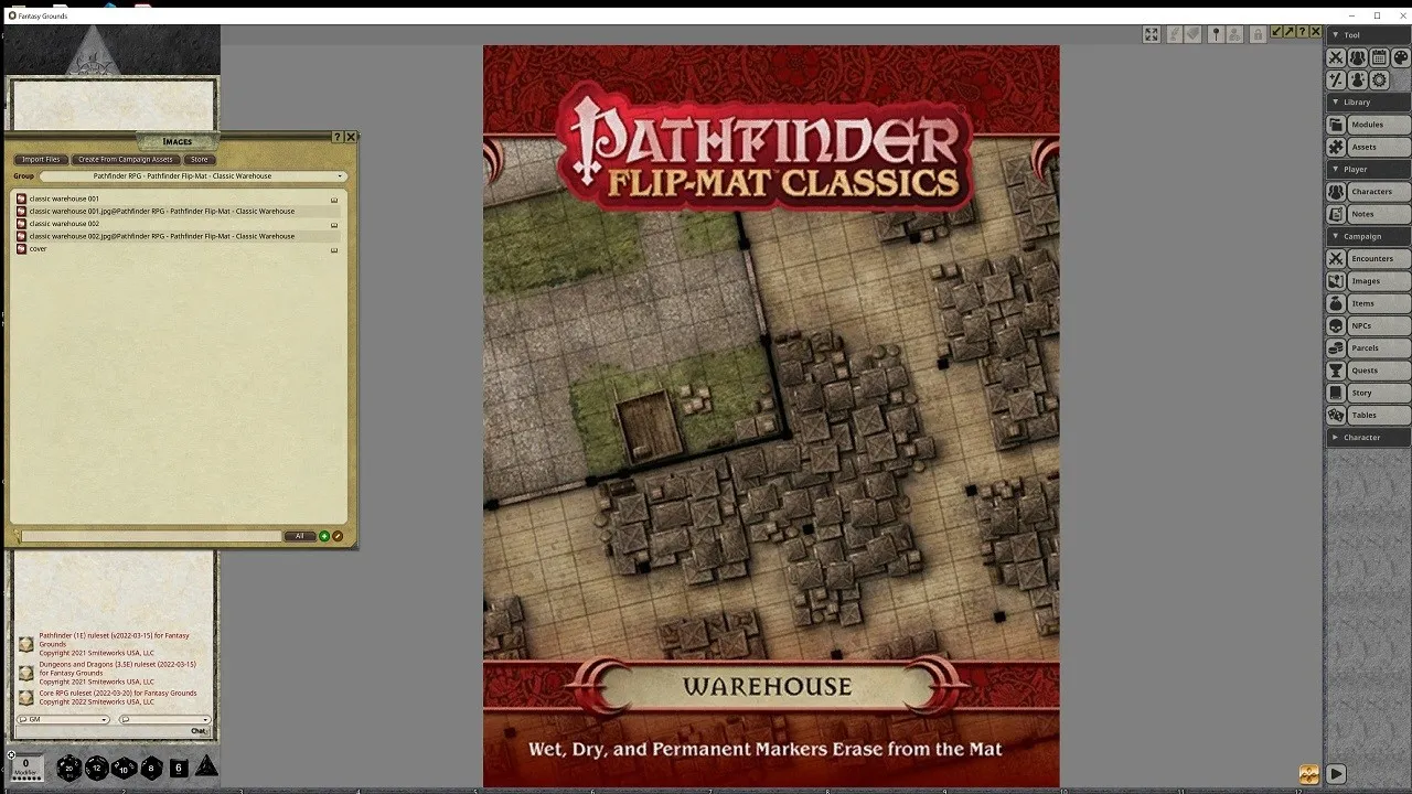 Fantasy Grounds - Pathfinder RPG - Pathfinder Flip-Mat - Classic Warehouse Screenshot 0