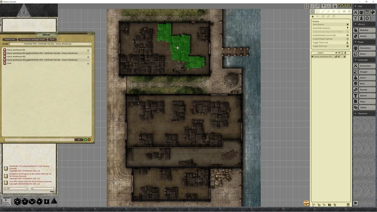 Fantasy Grounds - Pathfinder RPG - Pathfinder Flip-Mat - Classic Warehouse Screenshot 1