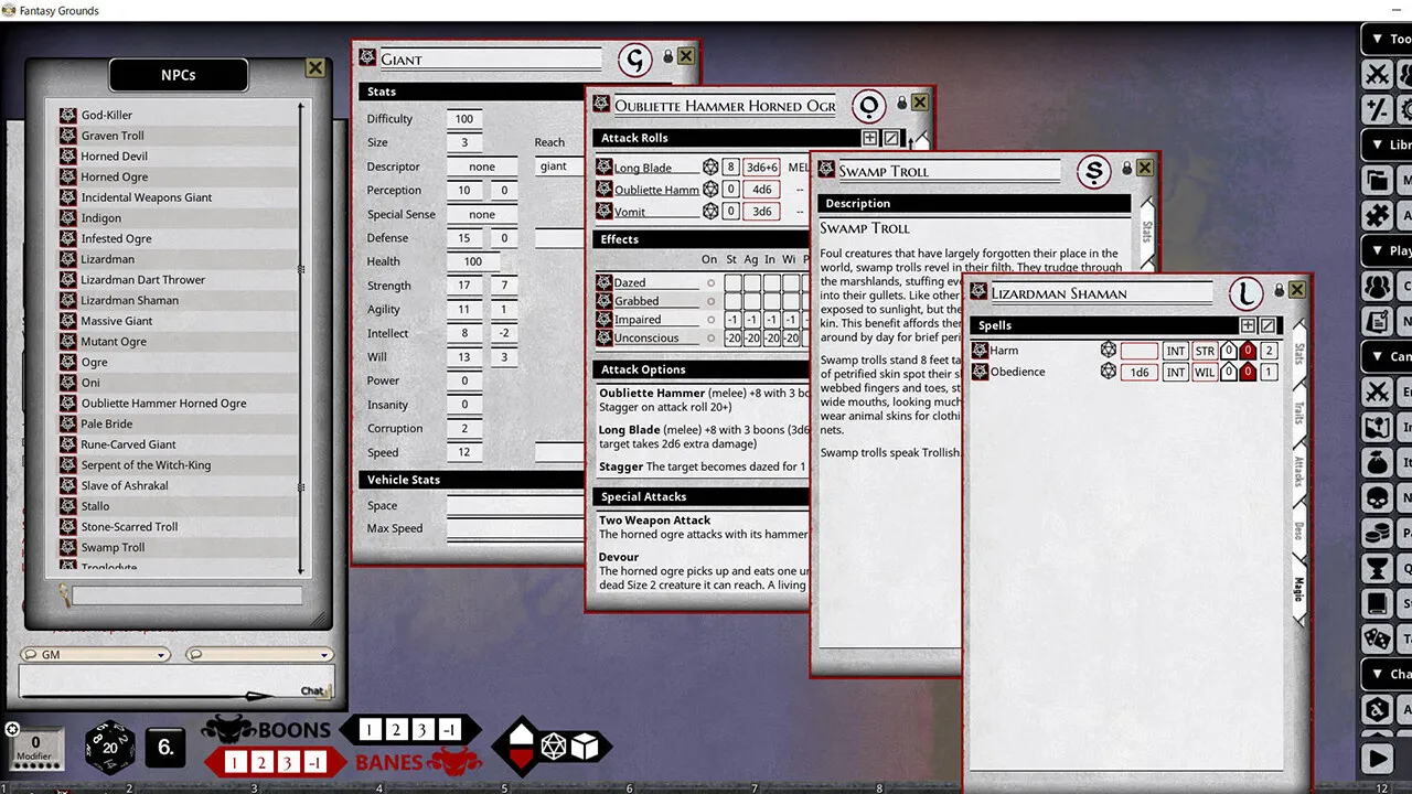 Fantasy Grounds - Shadow of the Demon Lord Monstrous Pack 2 - The Monstrous Humanoids Screenshot 1