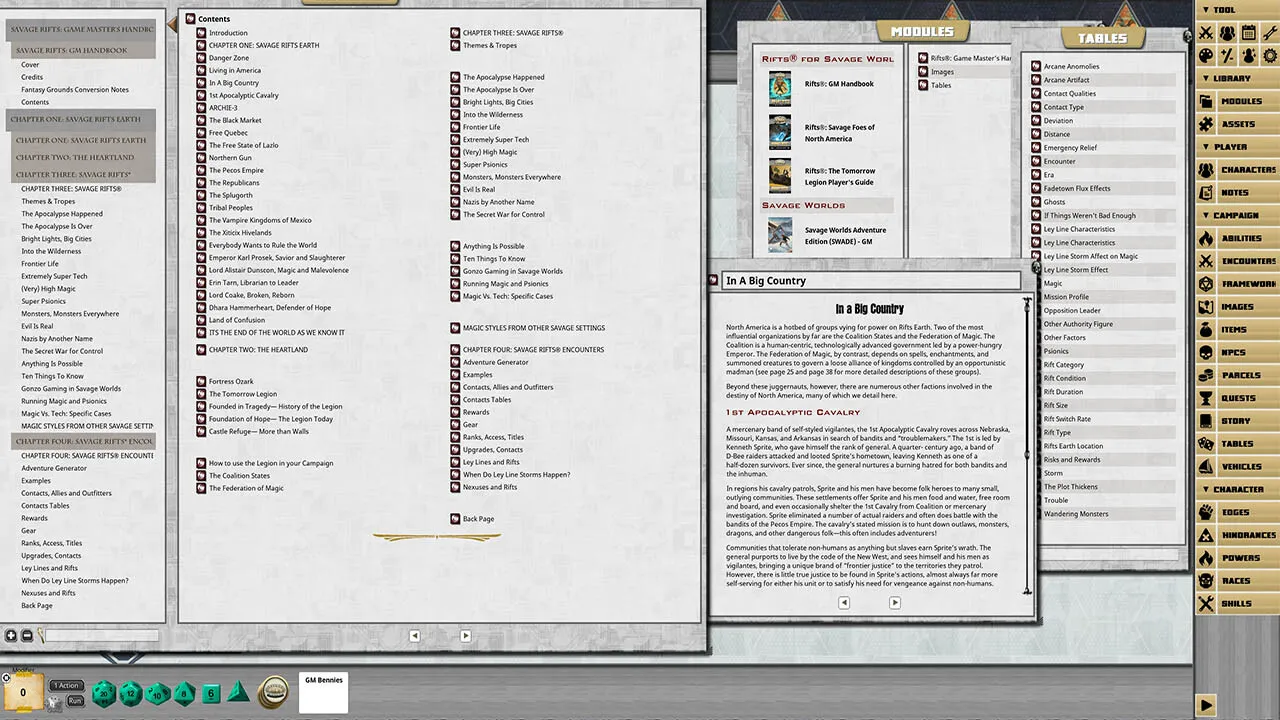 Fantasy Grounds - Savage Rifts: Game Master's Handbook Screenshot 0