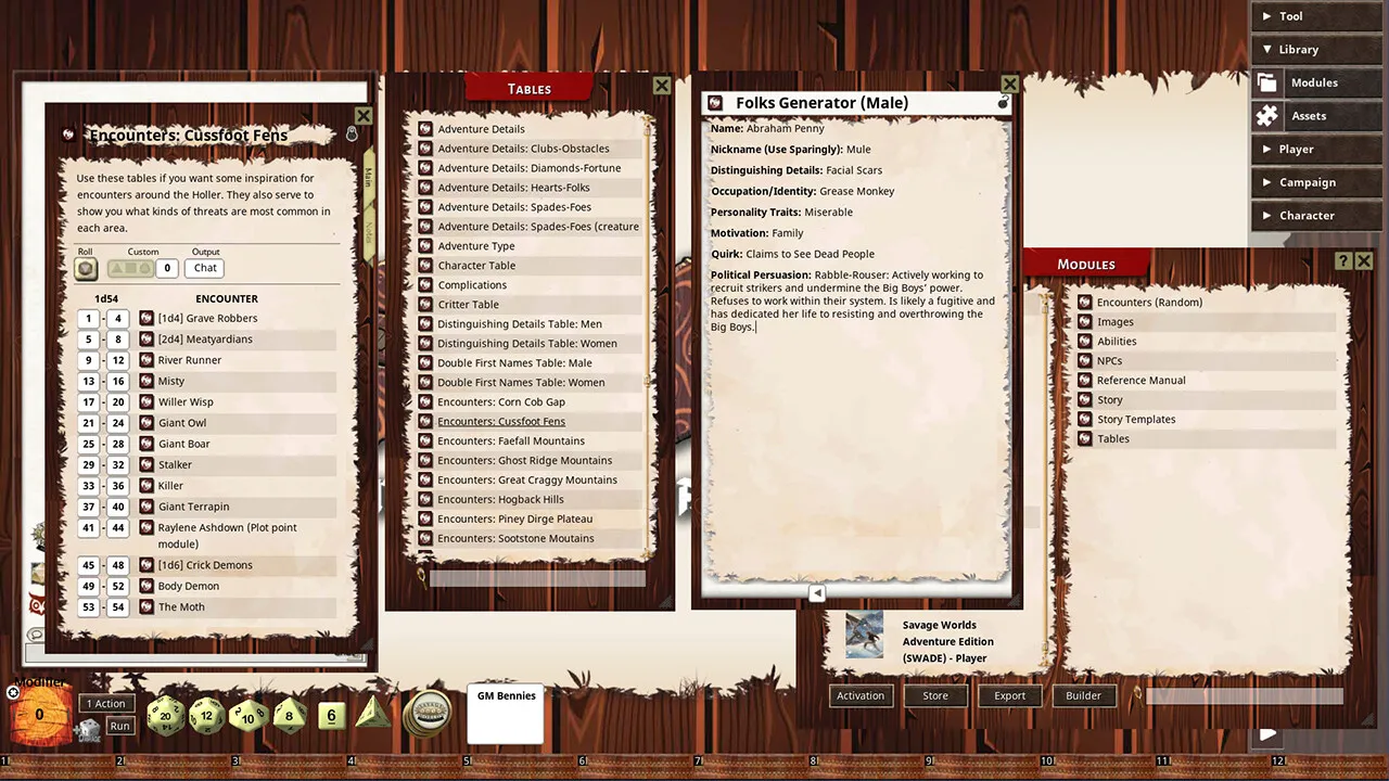 Fantasy Grounds - Holler: An Appalachian Apocalypse Screenshot 3
