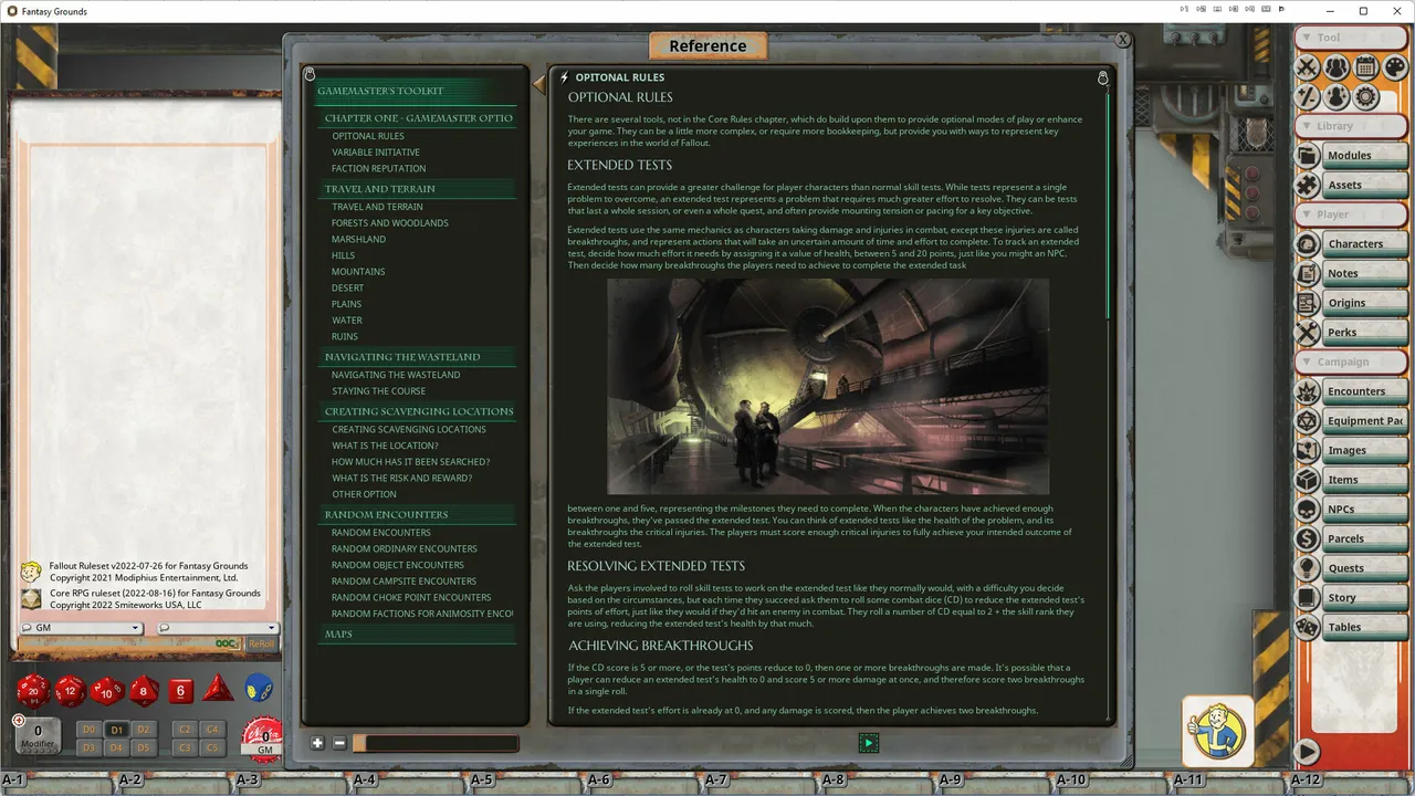 Fantasy Grounds - Fallout RPG - Gamemaster's Toolkit Screenshot 3